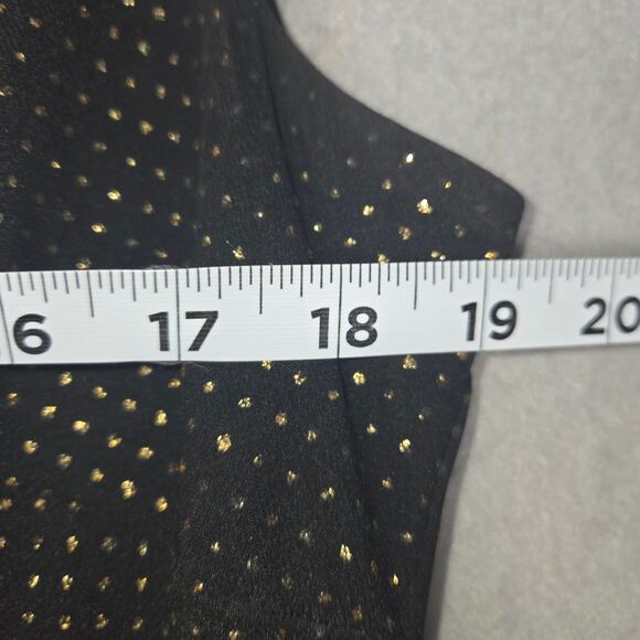 RB Collection New York Womens Size 14 Midi Dress Black Gold Ruffle Party Event - Picture 9 of 12